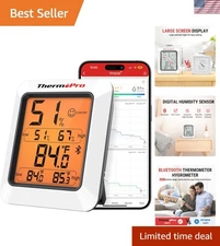 Accurate Bluetooth Temperature & Humidity Monitor with Comfort Indicator - TP350