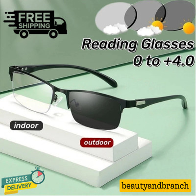 Photochromic Progressive Reading Glasses Anti-Blue Light Multifocal Readers US