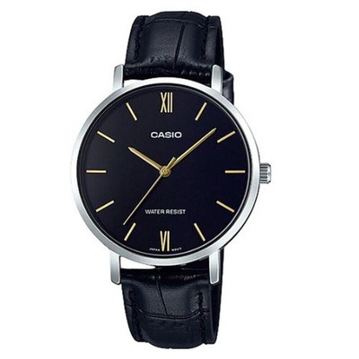 Casio LTP-VT01L-1B Analoge Quarzuhr für Damen | Schwarzes Lederarmband |...