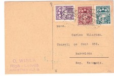1938 Riga Latvia Spanish Civil War Censored Postal Card to Barcelona Spain