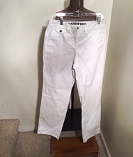 Lands' End Fit 2 White Baumwille Chino Pant Button Zip size 6
