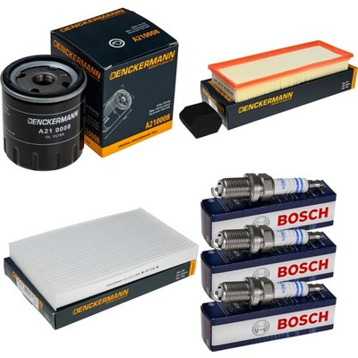 Inspektionspaket Filterset BOSCH Zündkerzen für Opel Crossland X 1.2 Citroën C3