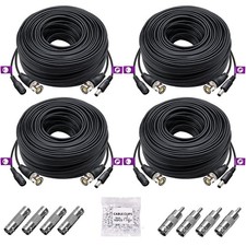 ANLINK 4 Pack 100Ft/30M 4K 8MP 5MP All-in-One BNC Video Power Cable, BNC Exte...