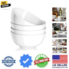 22 OZ White Ceramic Bowls Set of 4 - Perfect for Soup Bowls for Kitchen, Cere...