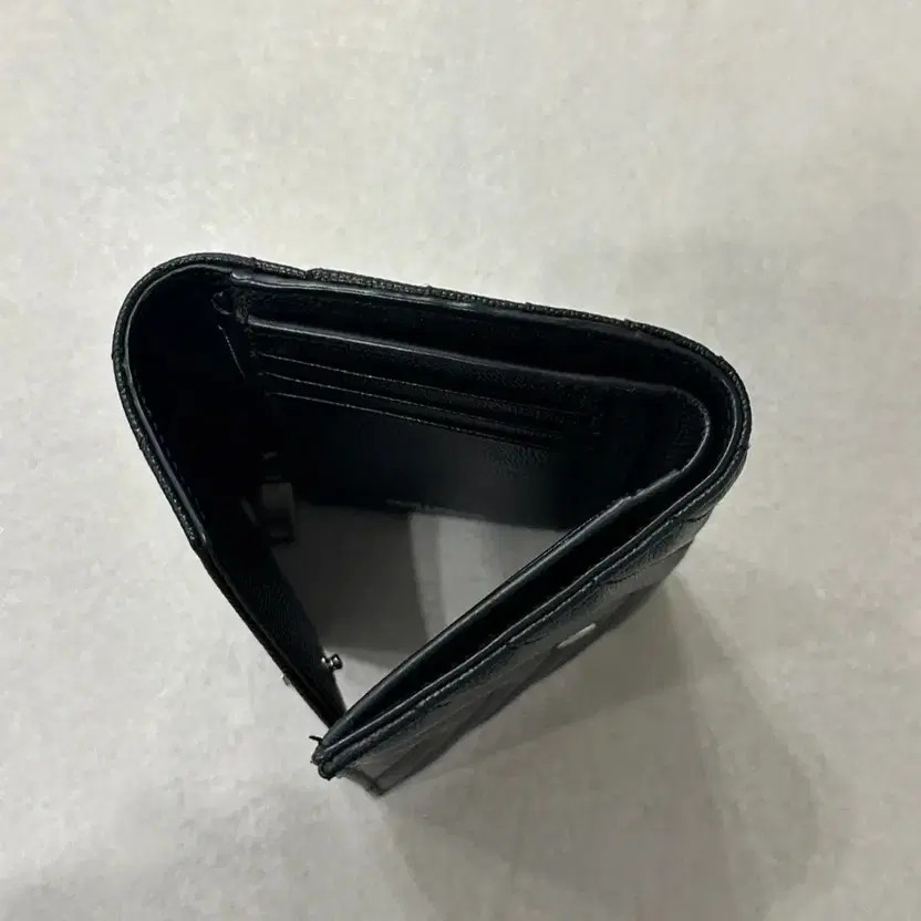 Saint Laurent Matalasse Black Leather Card Wallet (Authentic)