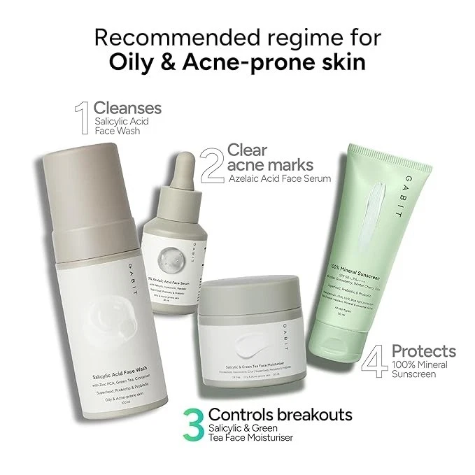 Gabit Salicylic Acid & Green Tea Face Moisturiser For Acne, Blackheads & Open Po - Image 3 of 4