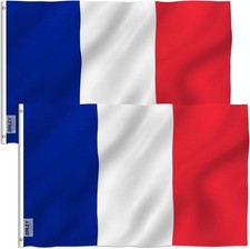 Anley 2 Pack Fly Breeze 3x5 Foot France Flag French Flags Polyester