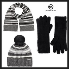 MICHAEL KORS WOMEN'S DESIGNER SCARF, BEANIE HAT,  GLOVES SET
