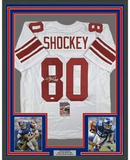 FRAMED Autographed/Signed JEREMY SHOCKEY 33x42 New York White Jersey JSA COA