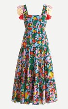 J. Crew Womens Tassel Dress In Confetti Floral Size XXS