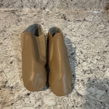Beige Children s Jazz Slip-On Dance Shoes, Split Sole, Size 12.5