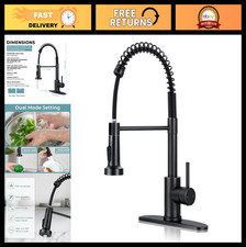 Pull Down Kitchen Faucet with Sprayer, Stainless Steel Single Handle, Deck Plate
