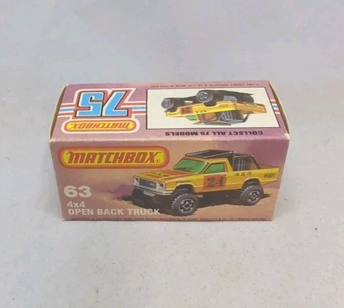 Matchbox Lesney Superfast No63 OPEN BACK TRUCK " Empty L TYPE box " WITHOUT NEW
