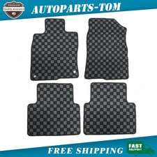 Checkered Flag Floor Mats Carpet Fits 2017-2021 Honda Civic Type-r Waterproof Checkered Flag Floor Mats Carpet Fits 2017-2021 Honda Civic Type-r Waterproof