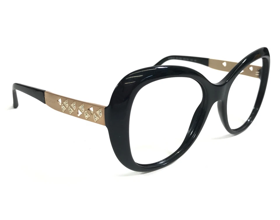 Gafas de sol Bvlgari monturas 8199-B 501/8G cristales negros dorados de gran tamaño 55-18-140 Foto 2 de 4