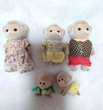 Sylvanian Families Monkey Family Overseas Edition 5-Piece Figure Set Vintage