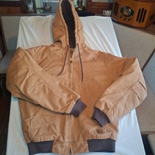 Berne Workwear Lined Hooded Winter Jacket Canvas Duck Men's Medium