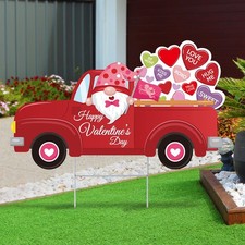 Valentine  s Day Yard Signs with Stake Valentines Gnomes Outdoor Lawn Decorati...