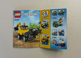 NOB (Retired) LEGO CREATOR Set (31041) - 3 in 1 Construction Vehicle - 100% Comp