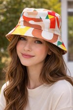 Letter Graphic Bucket Hat Vintage Printed Graffiti Basin Hats Lightweight Unisex