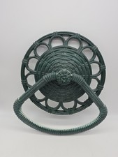 Vintage Green Wall Towel Ring Faux Wicker Rattan BoHo 1978 Holder
