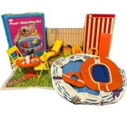 Vtg Sears Pool-Side Play Set Case Outside Patio Furniture Barbie Fashion Doll