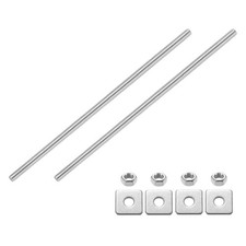 2Pcs M10 x 350mm Fully Threaded Rod 201 Stainless Steel with Nuts & Washers