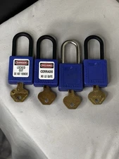(1)- Master Lock 410Blue Zenex Thermoplastic Safety Padlock