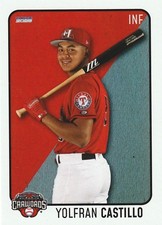 2026 Hickory Crawdads Set #1 Yolfran Castillo Texas Rangers