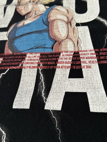 Vanquish Dragon Ball Z Vegeta Anime Black Tee Shirt XXL Gently Used - Picture 11 of 13