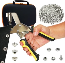 Premium Snap Fastener Tool with Case & 100 Sets 15Mm Stainless Steel Snaps, Heav