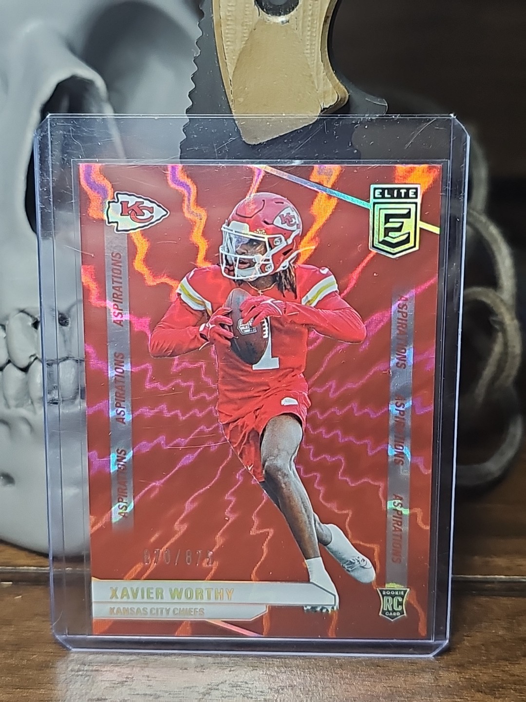 2024 Donruss Elite Aspirations Red #186 Xavier Worthy Chiefs RC Rookie /875 SP