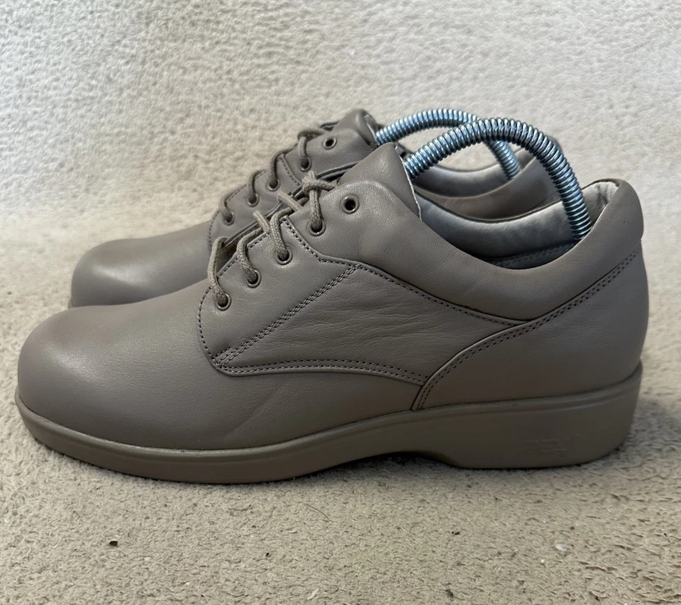 Туфли Apex Ambulator B3000M ортопедические серо-коричневые кожаные на шнуровке женские размер 10 средний - Изображение 3 из 4