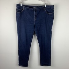 Ava  Viv Jeans Womens 24W Skinny Power Stretch Dark Wash Plus Size