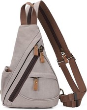 KL928 Sling Bag - Small Crossbody Backpack, Casual Daypack Rucksack, Gray
