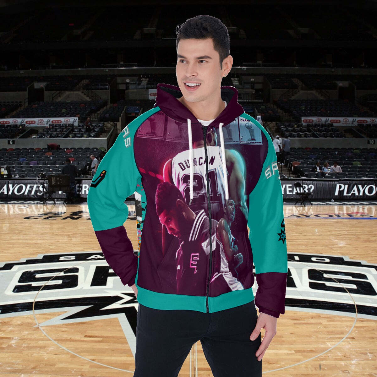 Spurs Tim Duncan Zip Up Hoodie | eBay