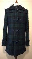 Carven Hoodie Duffle Tartan Coat Green Size Uk 14