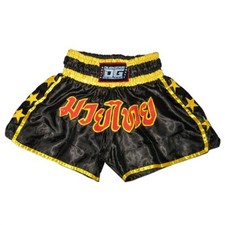 BLACK DUO LITE KICKBOXING MUAY THAI FIGHTER SHORTS (Kids XS - XL Adults)