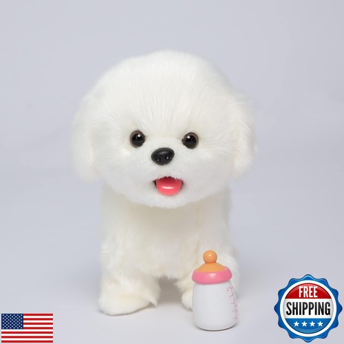 Robot Dog Pet Plush Interactive Maltese Simulation Dog-Realistic Puppy Dog To