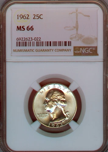 1962 Silver Washington Quarter NGC MS66