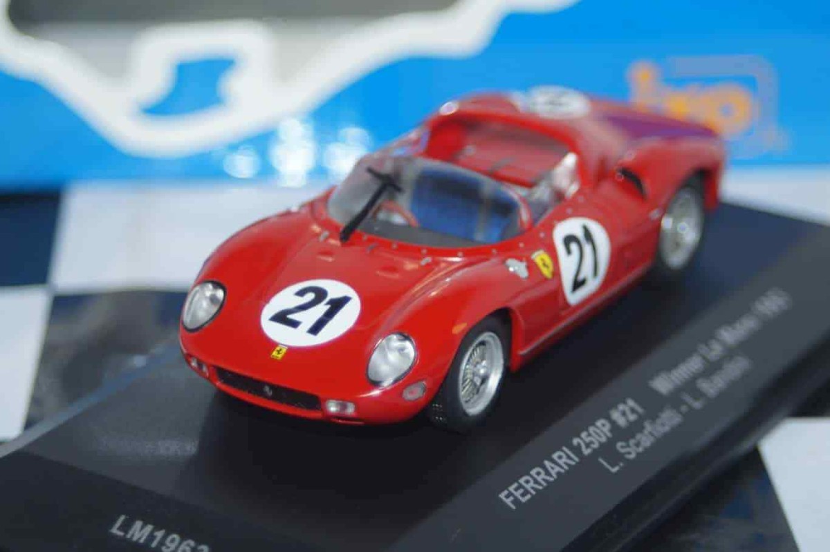 IXO 1.43 Ferrari 250P #21 car 1963 Le Mans winner Drivers: L.Scarfiotti