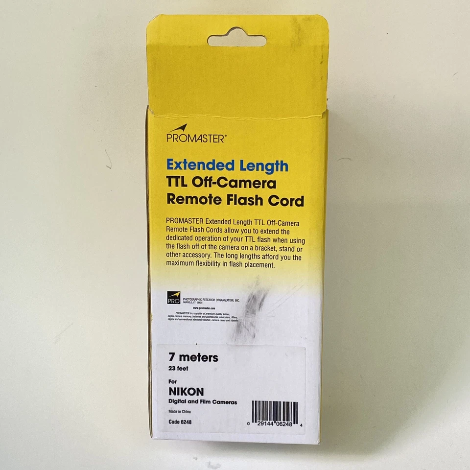 NEW Promaster Extended Length TTL Off-Camera Remote Flash Cord 7m/33ft for Nikon - Image 4 of 4