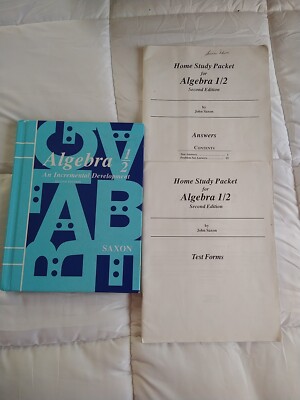 Saxon Algebra 1/2 Homeschool Kit Student Text, Tests & Answer Key Second Edition