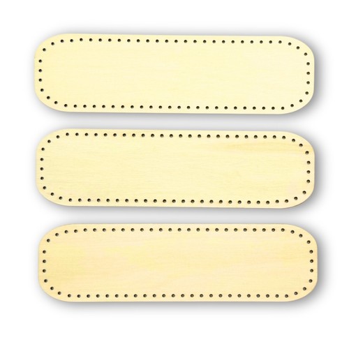 Pack of 3 Wooden Basket Bases/Bottoms with Holes for Pine Needle Baskets - 第 1/8 張圖片
