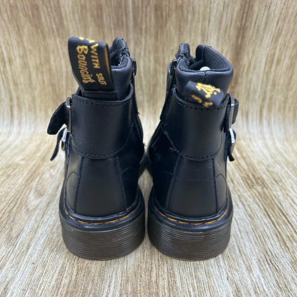 Dr Martens 1460 Joska J Niños EE. UU. Talla 2 Negro Hebilla Cuero Zapatos Botas Foto 4 de 4