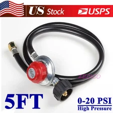 5 FT Hose High Pressure Propane Gas Regulator LPG BBQ Grill Tank Adjustable NEW
