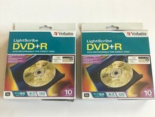 Lot of Two 10-Packs Verbatim LightScribe DVD R 16X 4.7GB 120 Min. Video