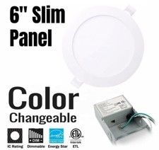 6" Led Recessed Ultra Slim Lights 3 CCT Color Selectable 3000K/4000K/5000K