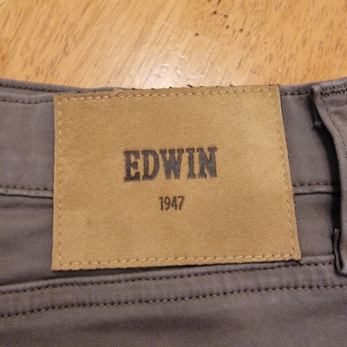 Edwin Jeans Mens 38x32 Maddox Forest Army Green Flex Denim Slim Fit NEW $168 - Picture 13 of 22
