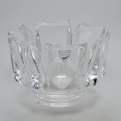 Orrefors Sweden Clear Glass Crystal Bowl with Original Label 5''W